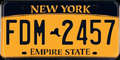 NY license plate FDM2457