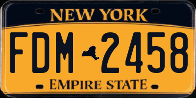 NY license plate FDM2458