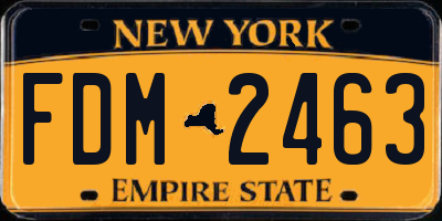 NY license plate FDM2463