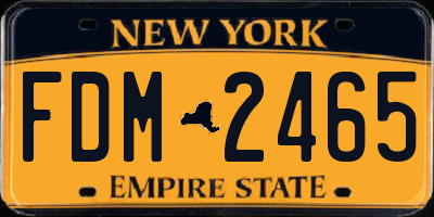 NY license plate FDM2465