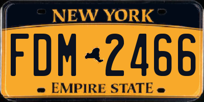 NY license plate FDM2466