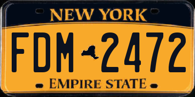 NY license plate FDM2472