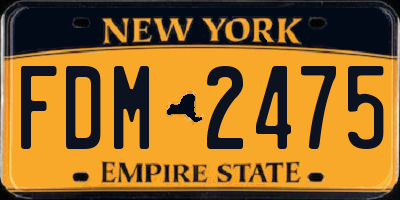 NY license plate FDM2475