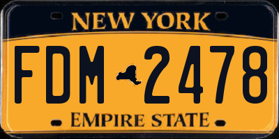 NY license plate FDM2478