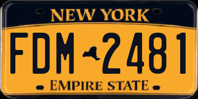 NY license plate FDM2481