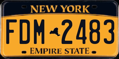 NY license plate FDM2483