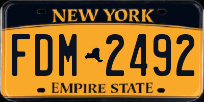 NY license plate FDM2492