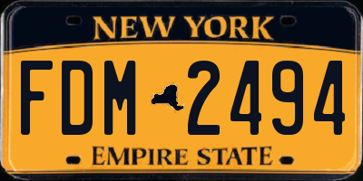 NY license plate FDM2494