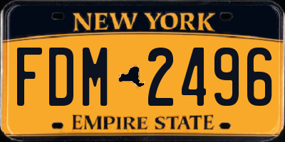 NY license plate FDM2496