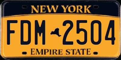 NY license plate FDM2504