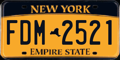 NY license plate FDM2521