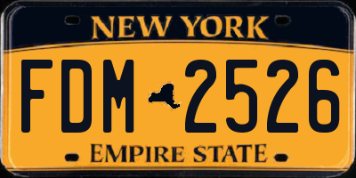 NY license plate FDM2526