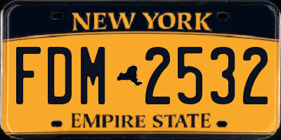 NY license plate FDM2532