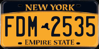 NY license plate FDM2535