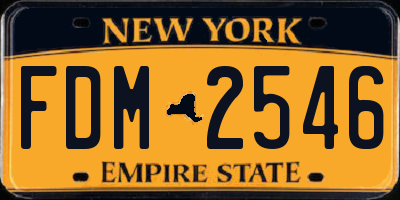 NY license plate FDM2546