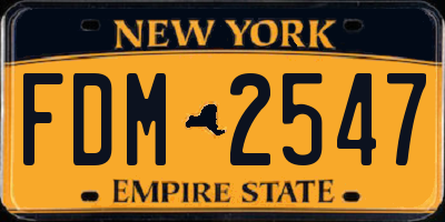 NY license plate FDM2547