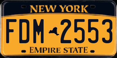 NY license plate FDM2553