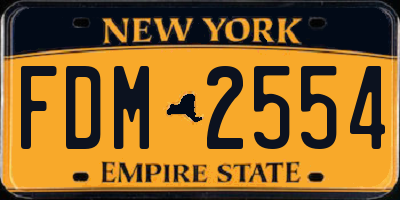 NY license plate FDM2554