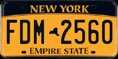 NY license plate FDM2560