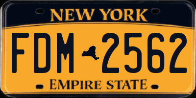 NY license plate FDM2562