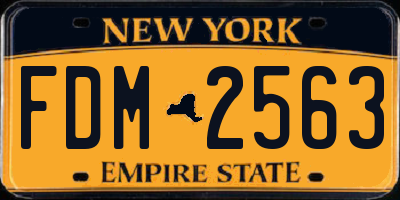 NY license plate FDM2563