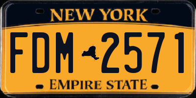 NY license plate FDM2571