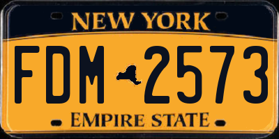 NY license plate FDM2573
