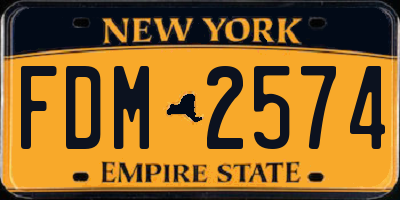 NY license plate FDM2574