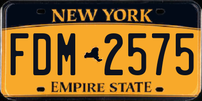 NY license plate FDM2575