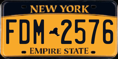 NY license plate FDM2576