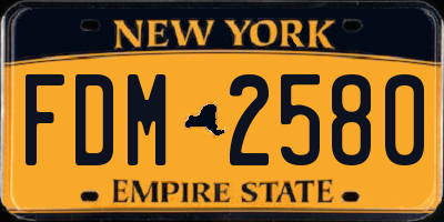 NY license plate FDM2580