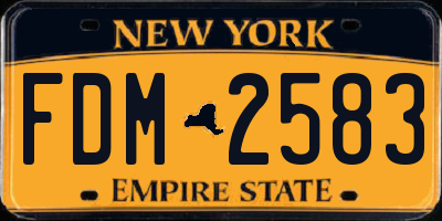 NY license plate FDM2583