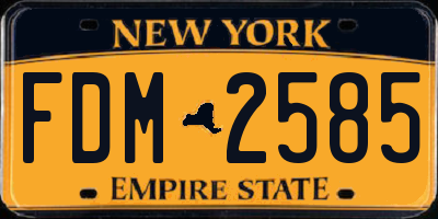 NY license plate FDM2585