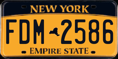 NY license plate FDM2586