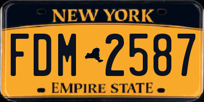 NY license plate FDM2587