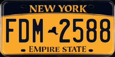 NY license plate FDM2588