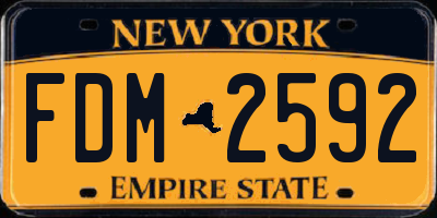 NY license plate FDM2592
