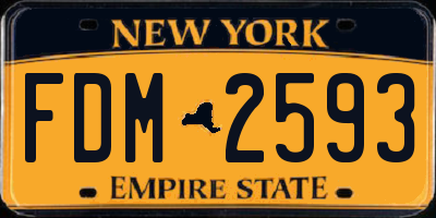 NY license plate FDM2593