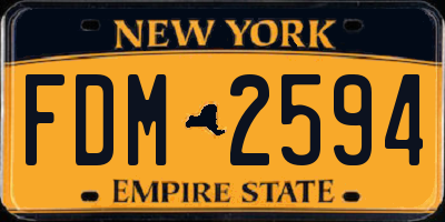 NY license plate FDM2594