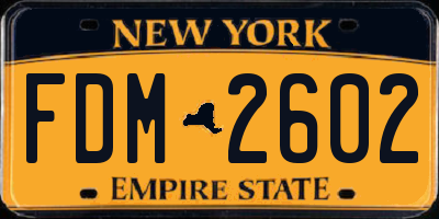 NY license plate FDM2602
