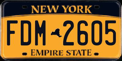 NY license plate FDM2605
