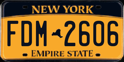 NY license plate FDM2606
