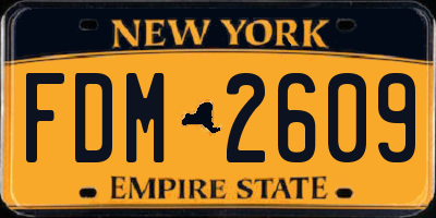 NY license plate FDM2609