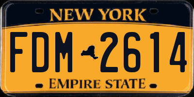 NY license plate FDM2614