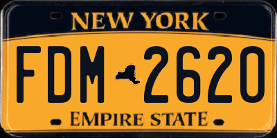 NY license plate FDM2620