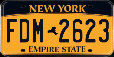 NY license plate FDM2623