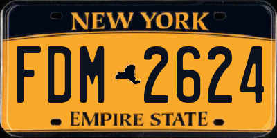 NY license plate FDM2624