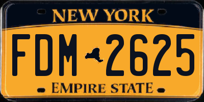 NY license plate FDM2625