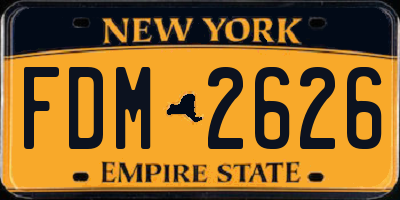 NY license plate FDM2626