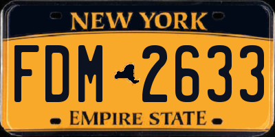 NY license plate FDM2633